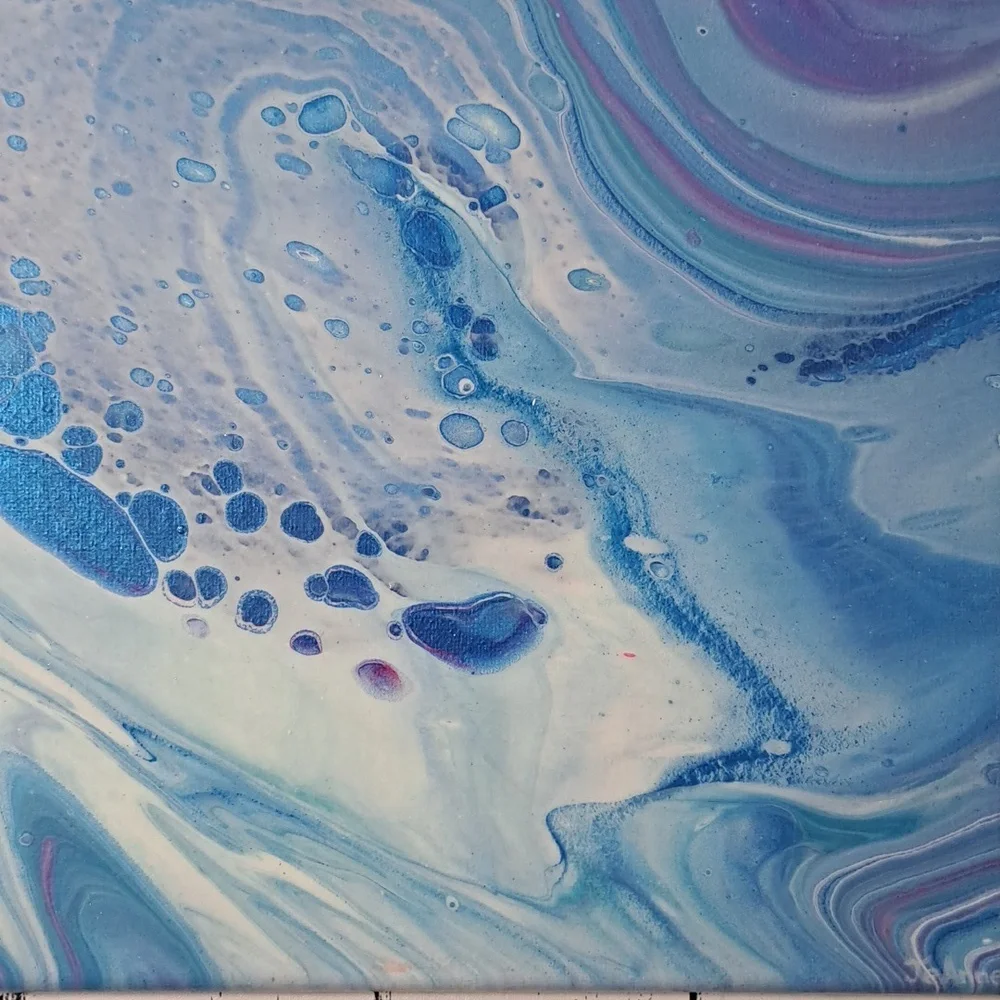 SOLD Hand Crafted Dolphins Acrylic Painting Original Fluid Wall Art Essential - Picture 7 of 9